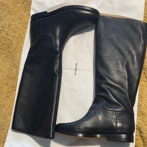 Vince Black Leather Knee-High Boots